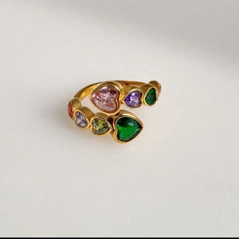 Multicolor Gemstone Ring Q589 - image 3